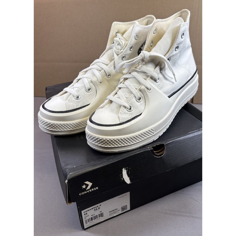 Converse CTAS Construct Hi White/Black /Egret A02832C Unisex 12M/13.5W NWB!